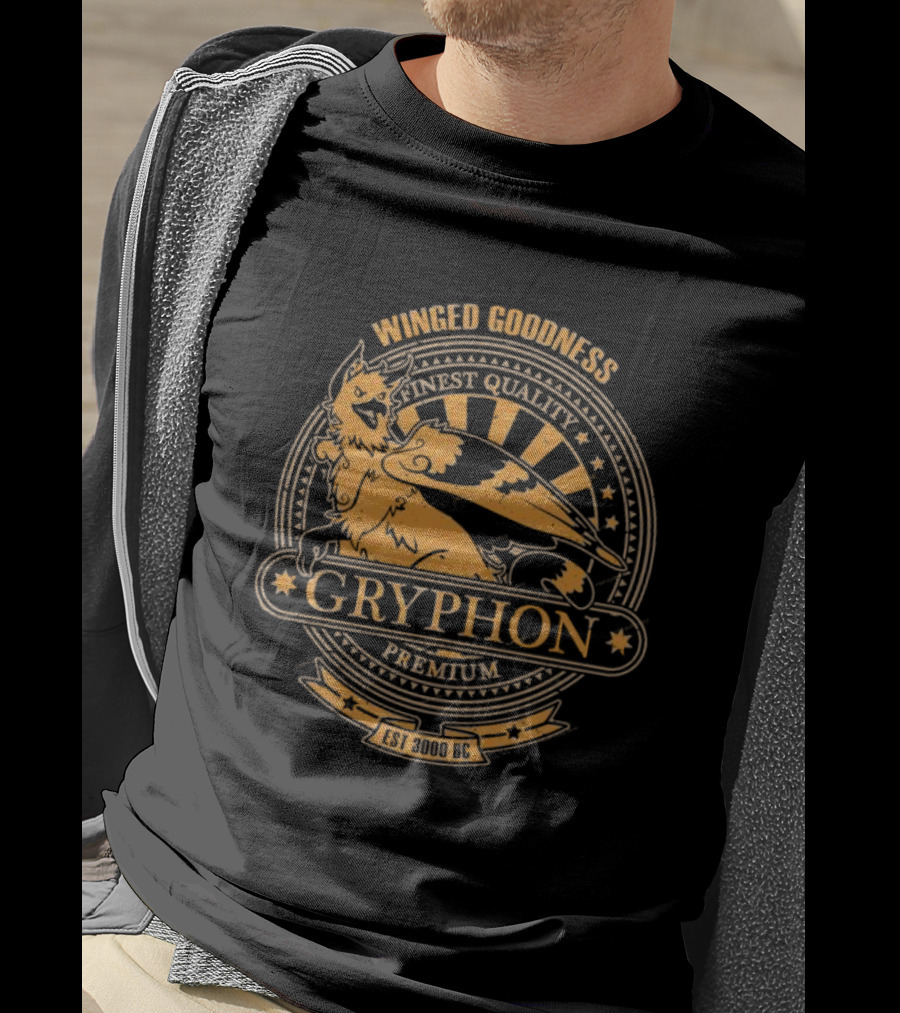 Winged Goodness Gryphon Premium Finest Quality Est 3000 BC T-Shirt