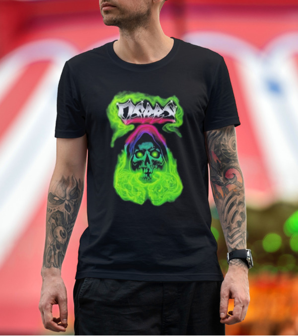 Premium T-Shirt: Osees X Chad Helsinki Ghost Neon Skull T-Shirt Osees X Chad Helsinki Ghost Neon Skull T-Shirt
