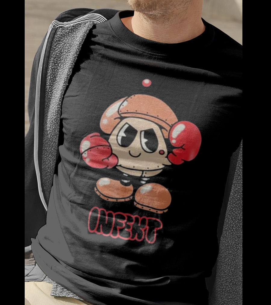 INFEKT Shrobo Cartoon Character With Boxing Gloves T-Shirt