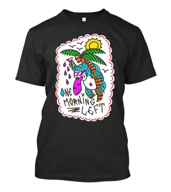 One Morning Left Palm Sloth Tropical Sunset Vibes T-Shirt