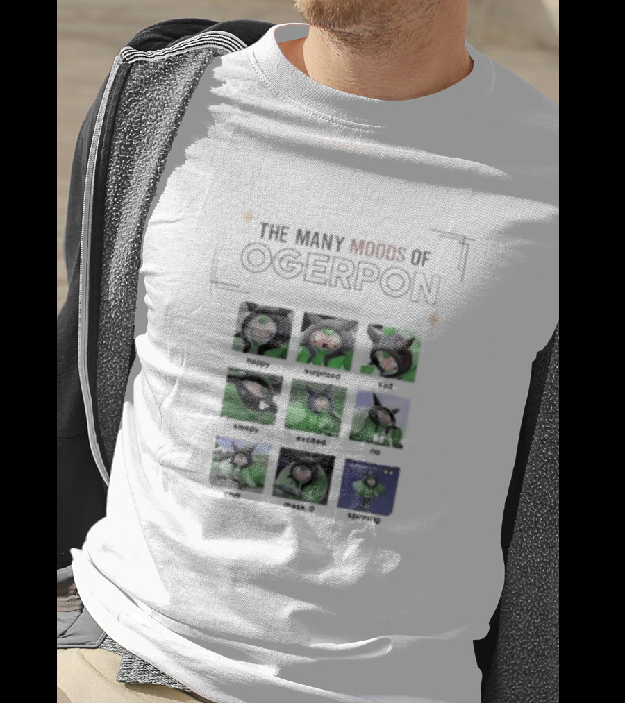 The Many Moods Of Ogerpon Happy Surprised Sad Sleepy Excited No Chill Mask Off Screaming T-Shirt