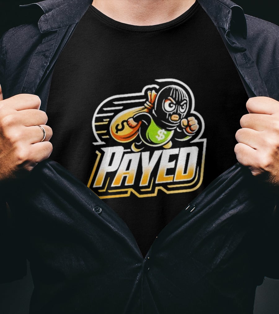 Payed Dollar Bag Cartoon Masked Runner T-Shirt