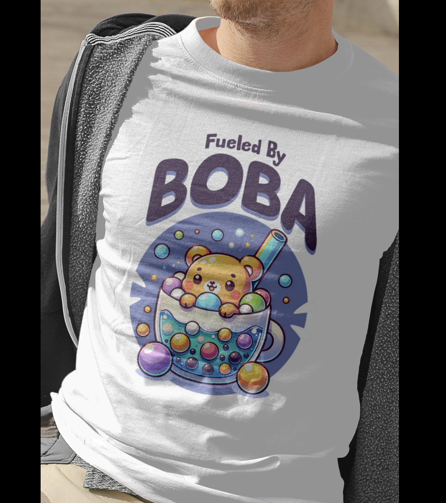 Fueled By Boba Cute Bubble Tea Bear T-Shirt