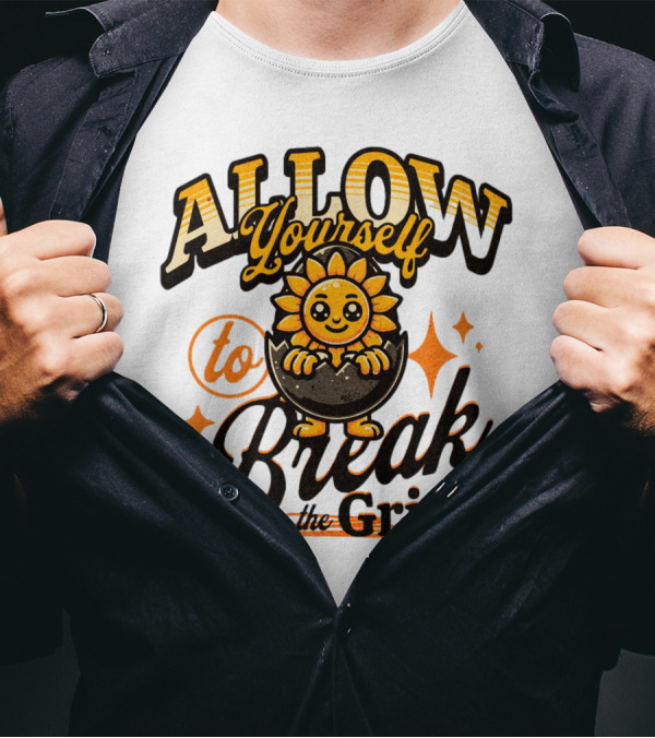ALLOW Yourself To Break The Grief Sunflower Egg Character T-Shirt