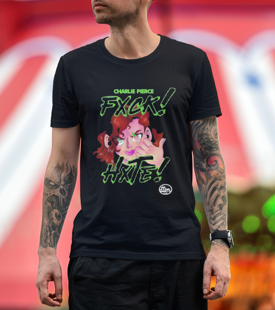 Charlie Pierce Fxck Hxte Redhead Character Green Accent T-Shirt