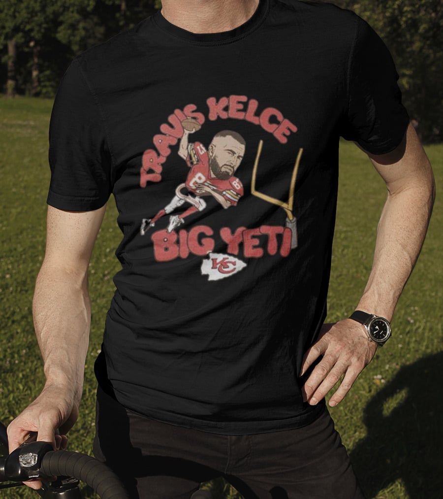 Travis Kelce Big Yeti Chiefs Football Goalpost T-Shirt