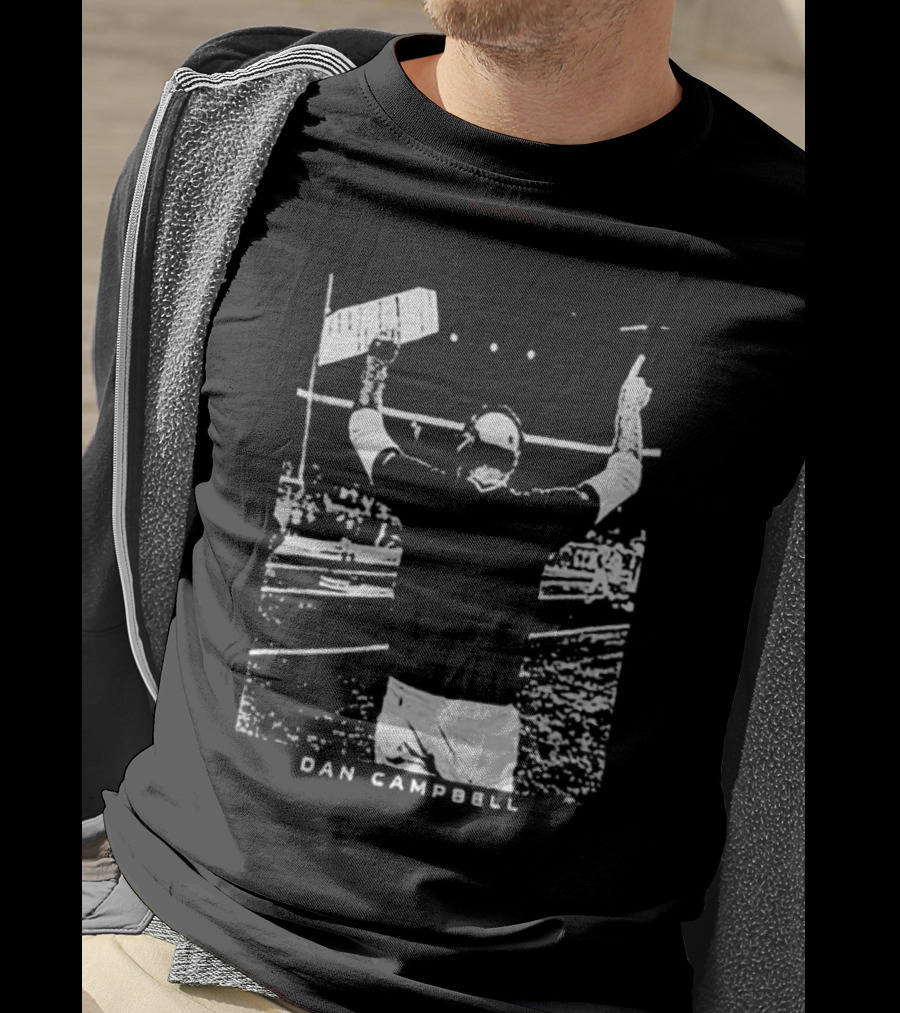 Dan Campbell Detroit Lions Celebratory Gesture Majestic Threads T-Shirt