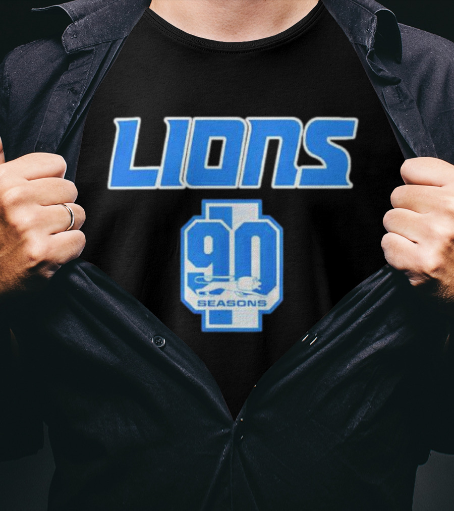 Lions 90 Seasons Celebrating Detroit Football Legacy T-Shirt