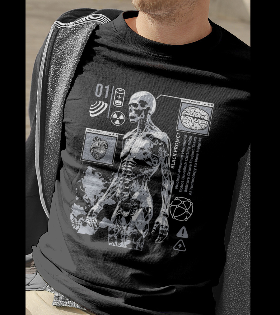 Black Project Nuclear Robust Humanoid Quantum Analysis T-Shirt