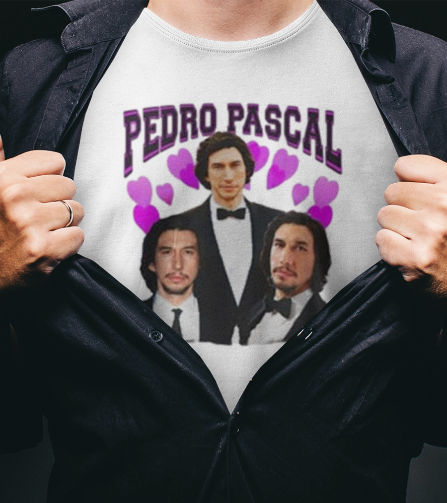 Pedro Pascal Adam Driver Hearts T-Shirt