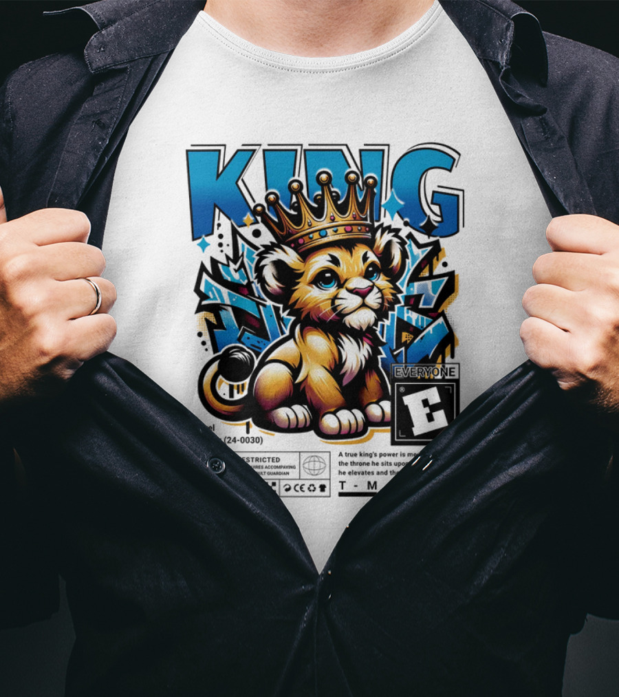 KING Apparel E Meme True Power Youthful Lion With Crown T-Shirt