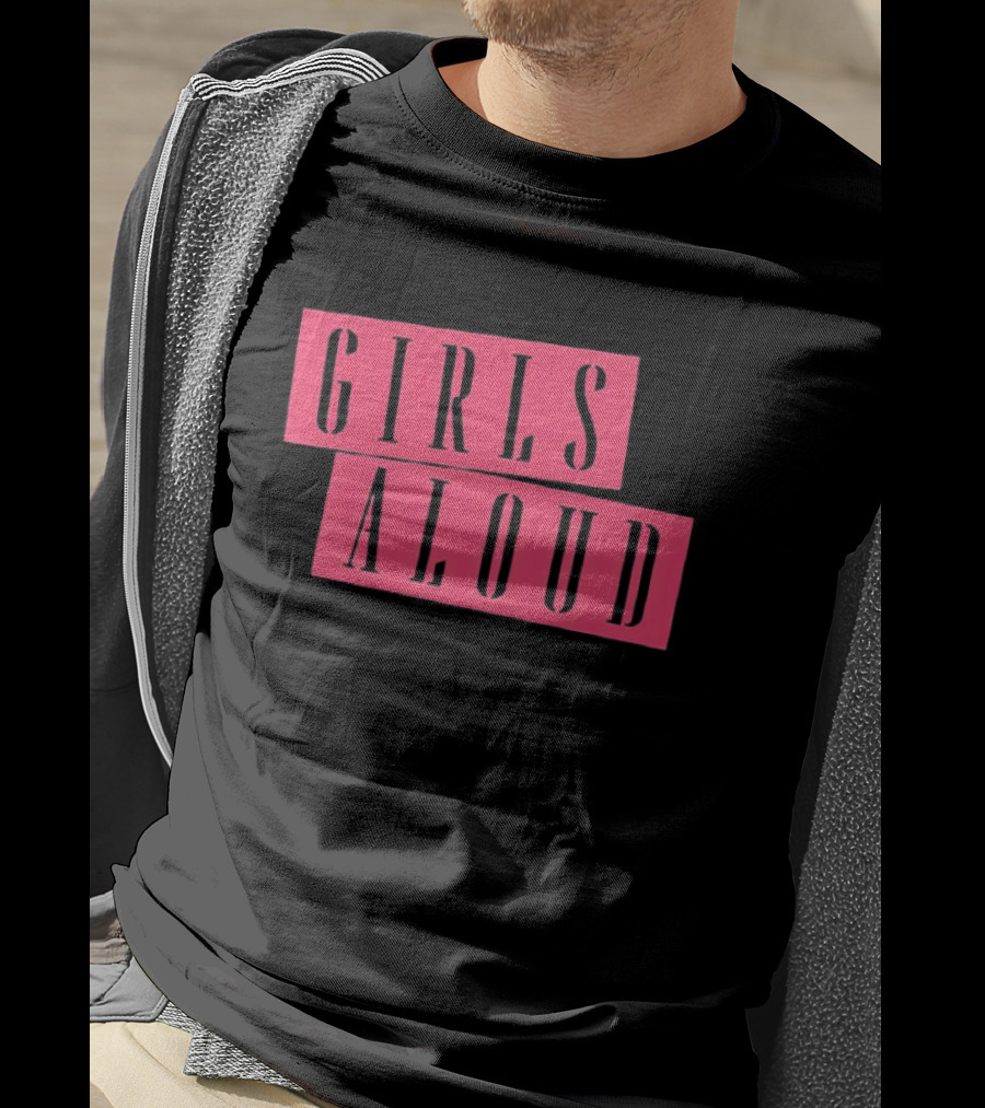 Girls Aloud Retro Stencil Block Text T-Shirt