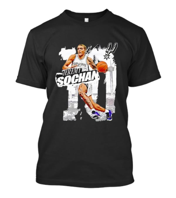 Jeremy Sochan Spurs Basketball San Antonio Skyline T-Shirt