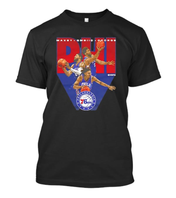 Maxey Embiid George PHI Philadelphia 76ers NBA Players T-Shirt