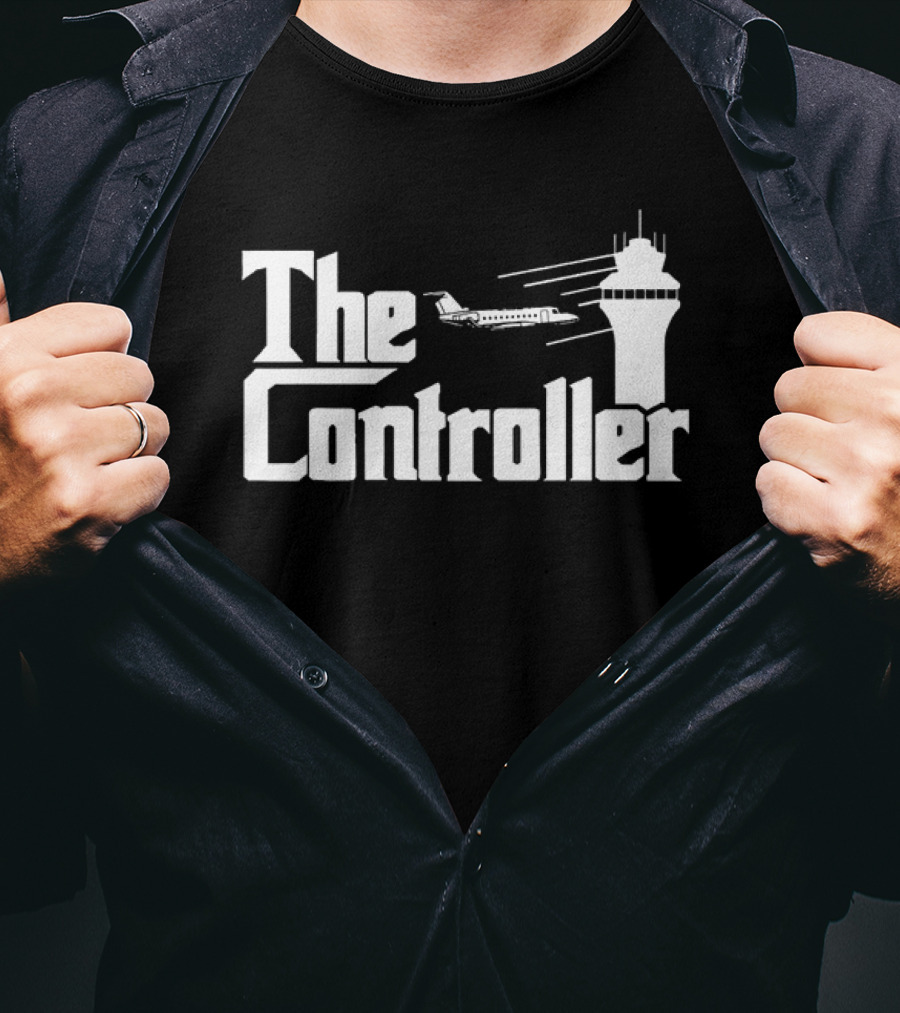 The Controller Air Traffic Control Tower And Aircraft T-Shirt