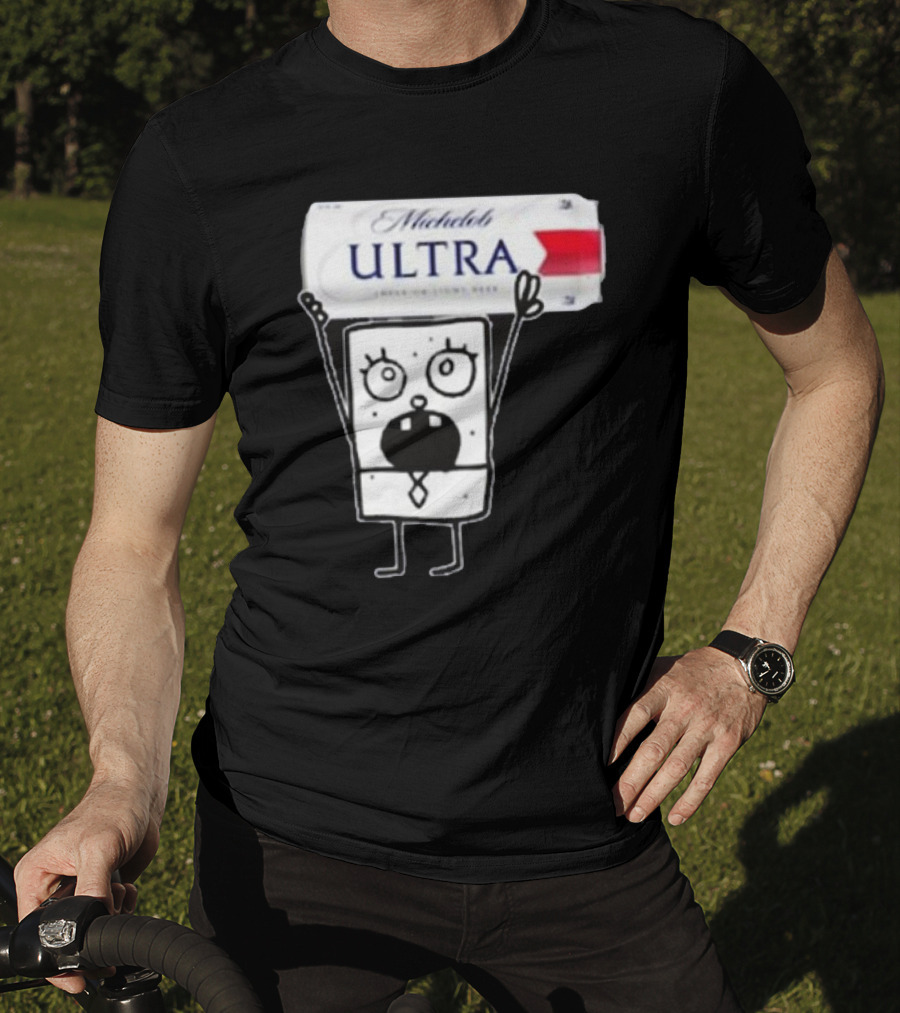 Doodlebob Michelob Ultra Holding Beer Can T-Shirt