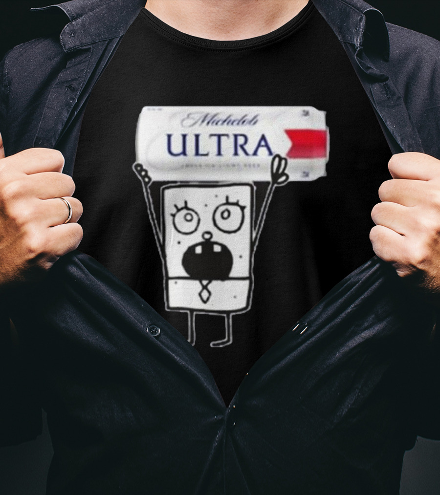 Doodlebob Michelob Ultra Holding Beer Can T-Shirt