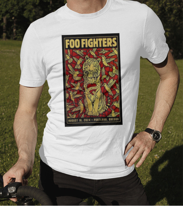 Foo Fighters Forever August 16 2024 Portland Oregon Tiger And Birds T-Shirt
