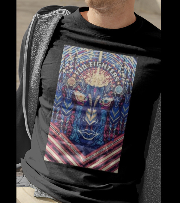 Foo Fighters Vibrant Psychedelic Art T-Mobile Park Aug 18 T-Shirt