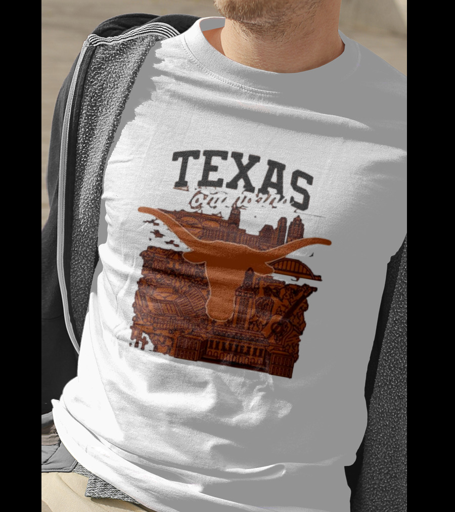 Texas Longhorns Burnt Orange City Skyline T-Shirt