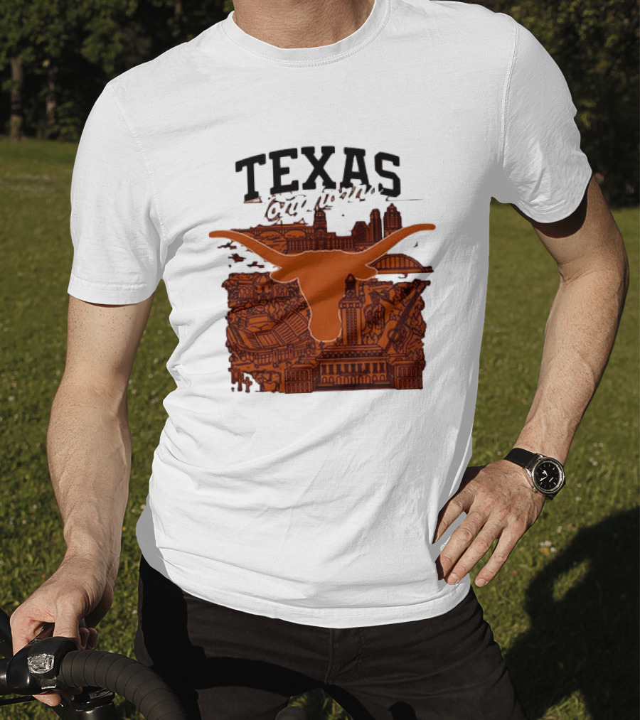 Texas Longhorns Burnt Orange City Skyline T-Shirt