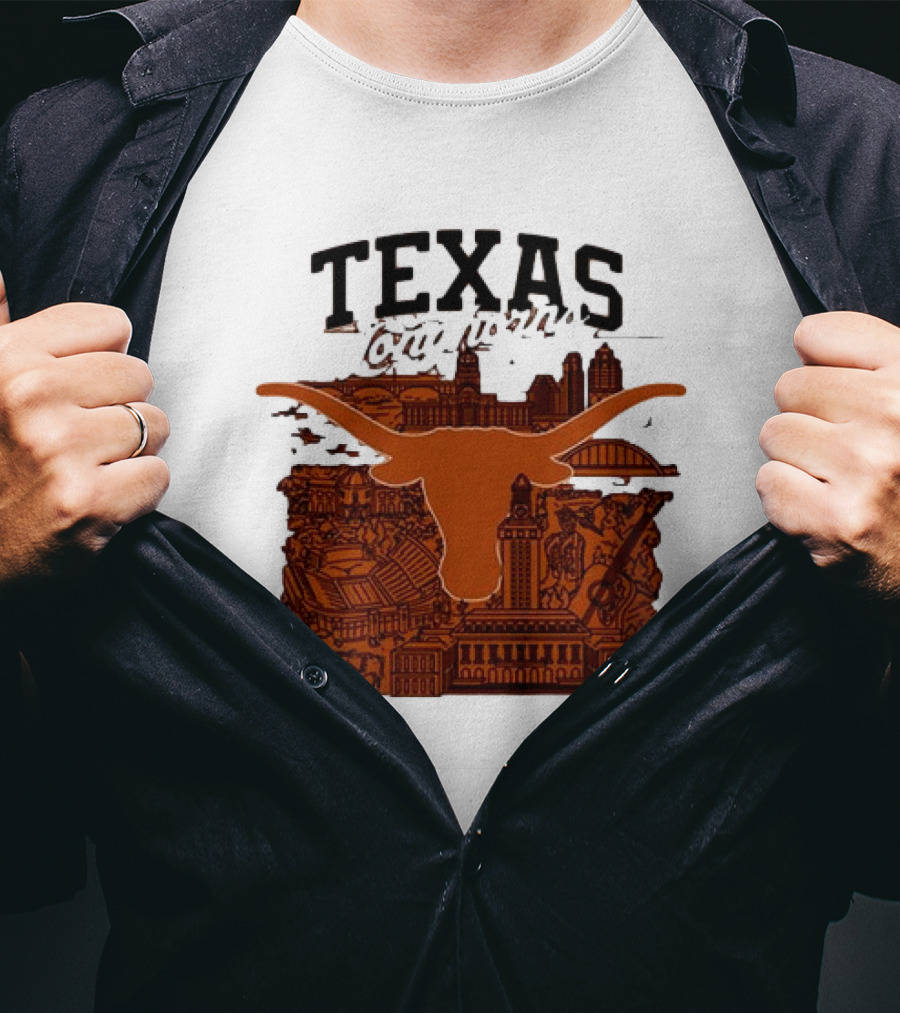 Texas Longhorns Burnt Orange City Skyline T-Shirt