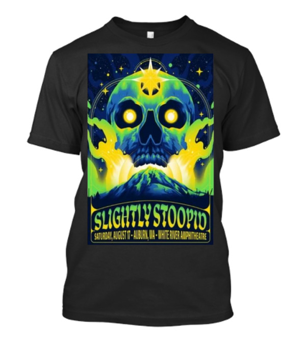 Slightly Stoopid Saturday August 17 Auburn WA White River Amphitheatre Skull T-Shirt