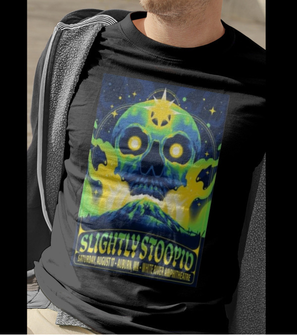 Slightly Stoopid Saturday August 17 Auburn WA White River Amphitheatre Skull T-Shirt