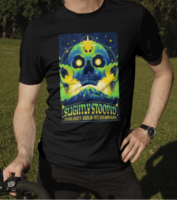 Slightly Stoopid Saturday August 17 Auburn WA White River Amphitheatre Skull T-Shirt