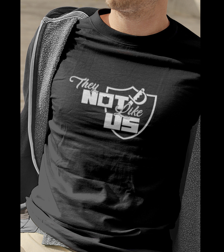 They Not Like Us Shield Logo Las Vegas Raiders T-Shirt