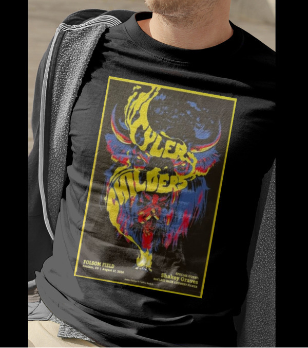 Tyler Childers Folsom Field Boulder CO August 17 2024 Special Guest Shakey Graves T-Shirt