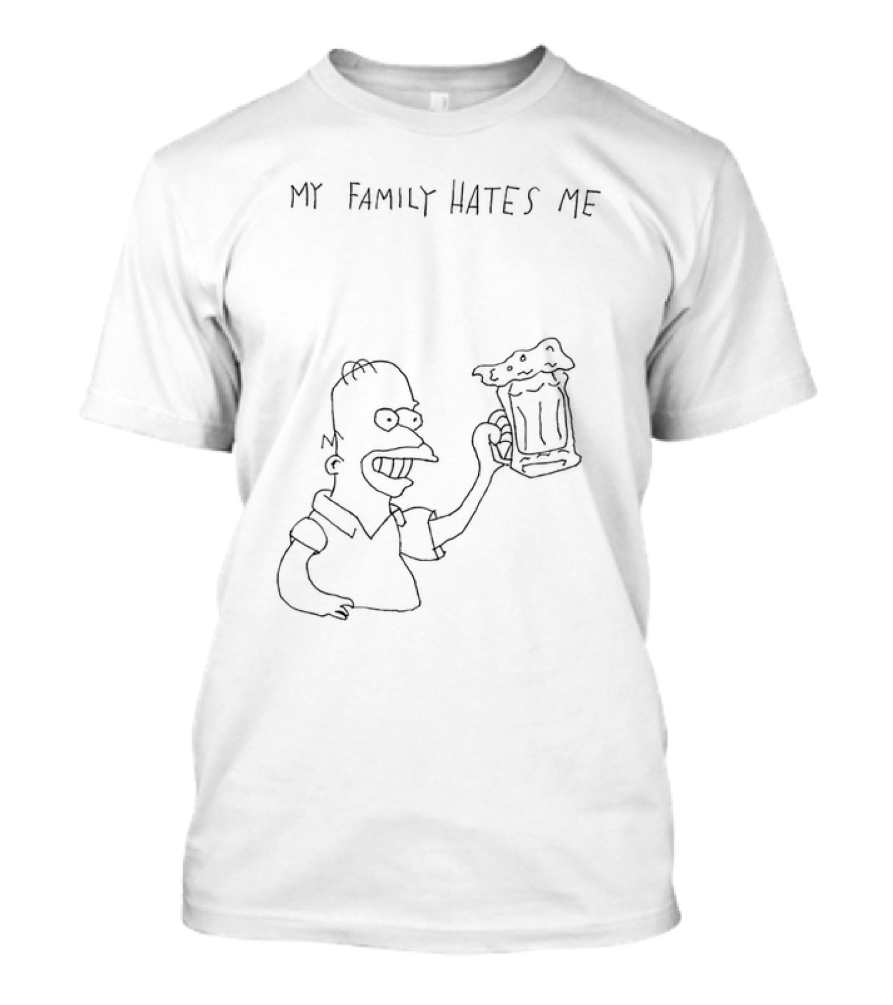 Homer Simpson My Family Hates Me Beer Mug T-Shirt