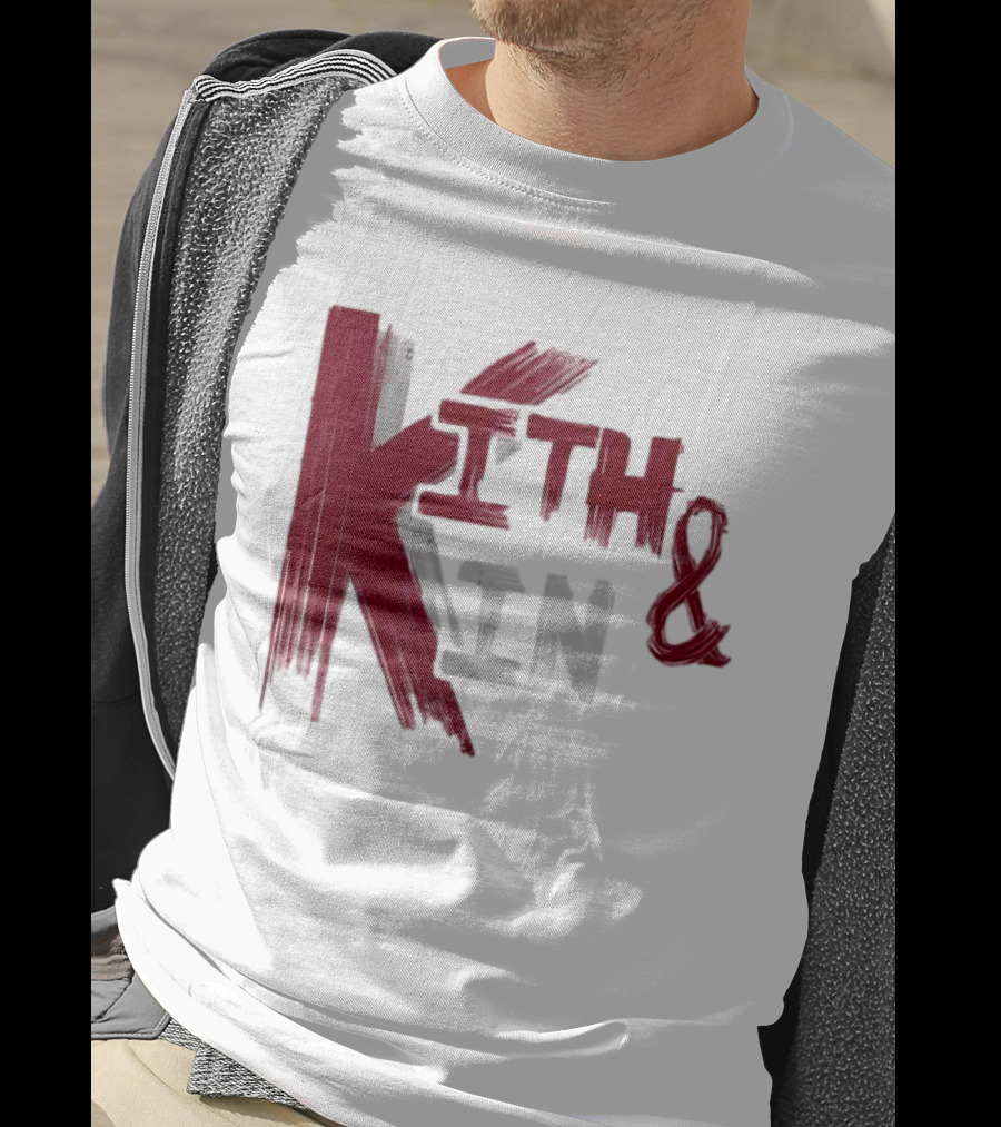 Kith And Kin Bold Red And Gray Text T-Shirt
