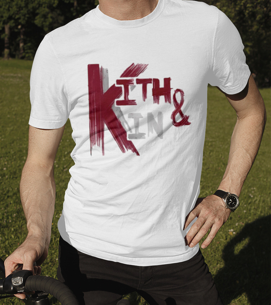Kith And Kin Bold Red And Gray Text T-Shirt