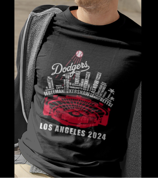 Dodgers Los Angeles 2024 Kershaw Freeman Betts Stadium Names T-Shirt