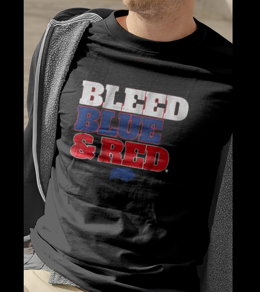 Buffalo Football Bleed Blue And Red Team Spirit T-Shirt