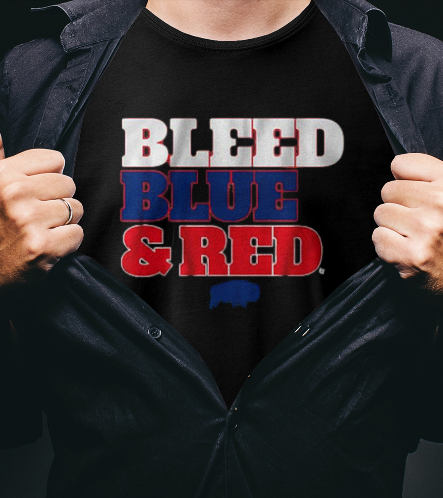 Buffalo Football Bleed Blue And Red Team Spirit T-Shirt
