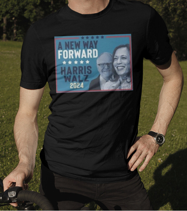 A New Way Forward Harris Walz 2024 Stars T-Shirt