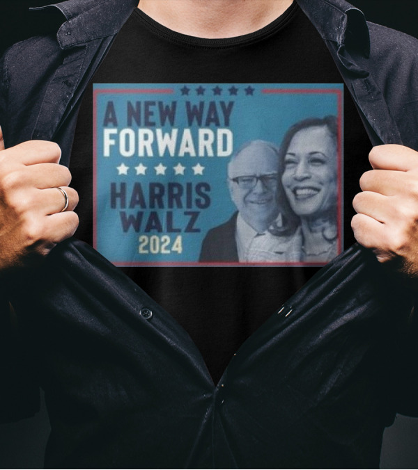A New Way Forward Harris Walz 2024 Stars T-Shirt