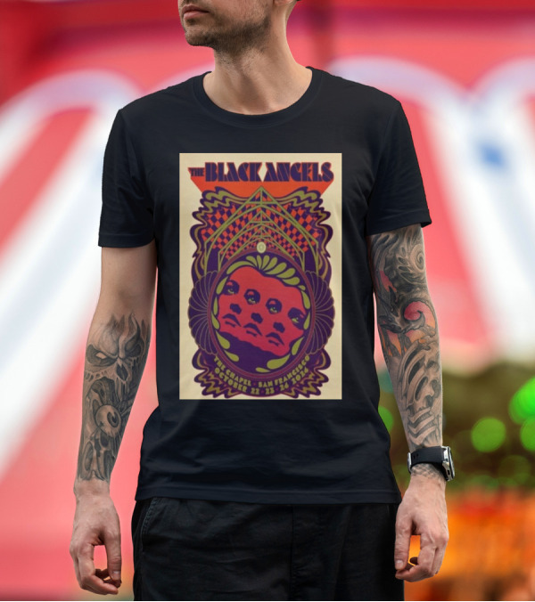 Premium T-Shirt: The Black Angels The Chapel San Francisco October 22-24 2024 Psychedelic T-Shirt The Black Angels The Chapel San Francisco October 22-24 2024 Psychedelic T-Shirt
