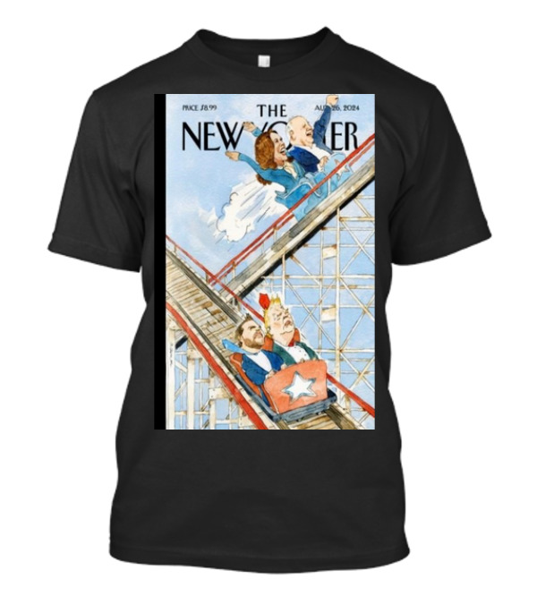 The New Yorker Aug 26 2024 Barry Blitt Roller Coaster Political Cartoon T-Shirt