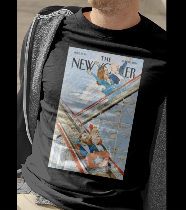 The New Yorker Aug 26 2024 Barry Blitt Roller Coaster Political Cartoon T-Shirt