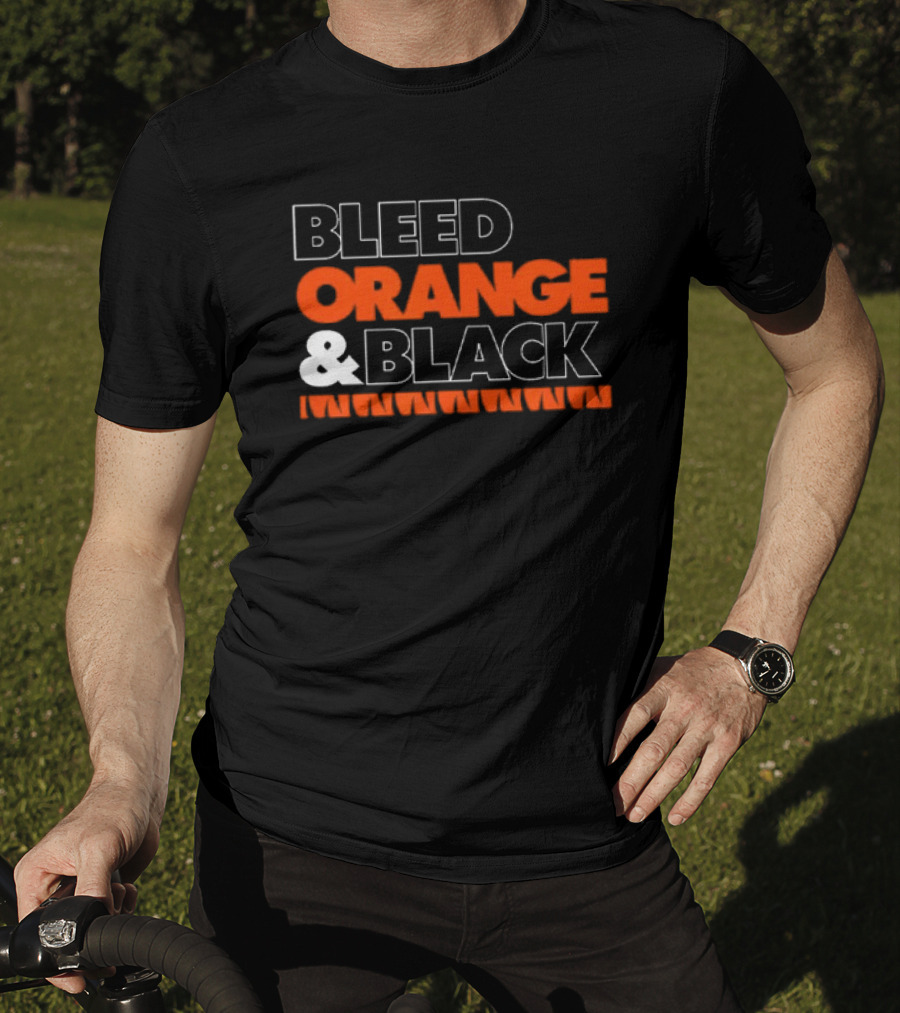 Bleed Orange And Black Team Spirit T-Shirt