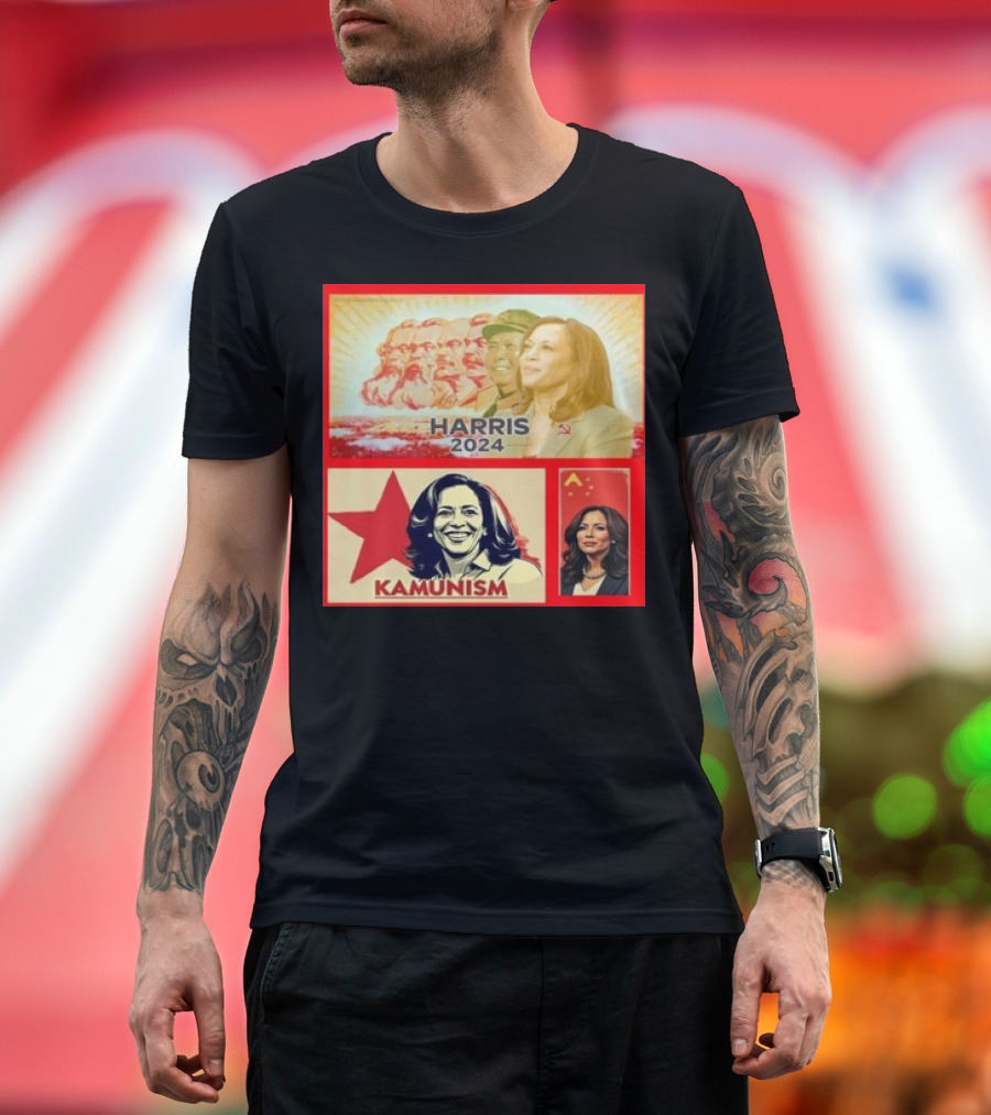Harris 2024 Kamunism Bumbling Communist Lunatic Imagery with Soviet Style Iconography T-Shirt
