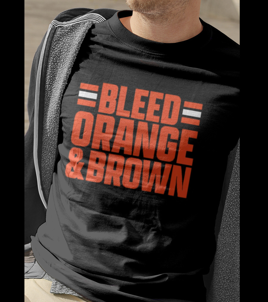 Bleed Orange And Brown Cleveland Browns T-Shirt
