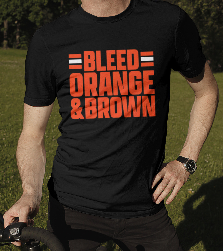Bleed Orange And Brown Cleveland Browns T-Shirt