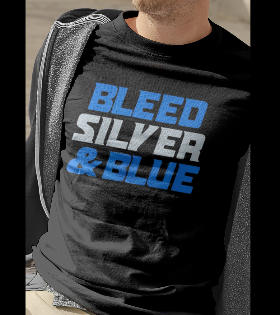 Detroit Lions Bleed Silver And Blue T-Shirt