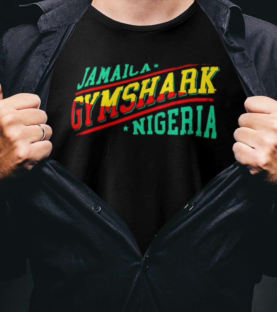Jamaica Gymshark Nigeria Retro Styled Text T-Shirt