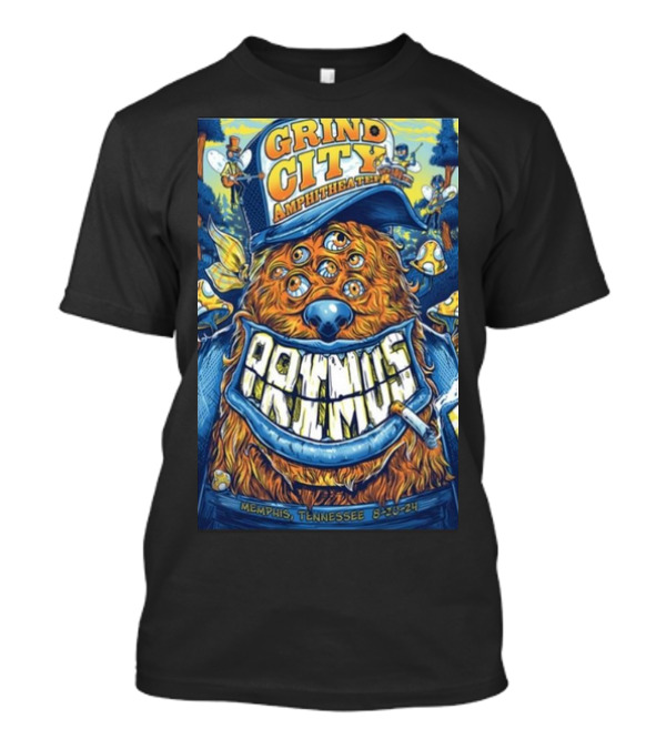 Grind City Amphitheater Primus Memphis Tennessee 8-20-24 Six-Eyed Character T-Shirt