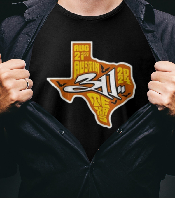 August 21 2024 Austin Texas 311 Band Concert Map T-Shirt
